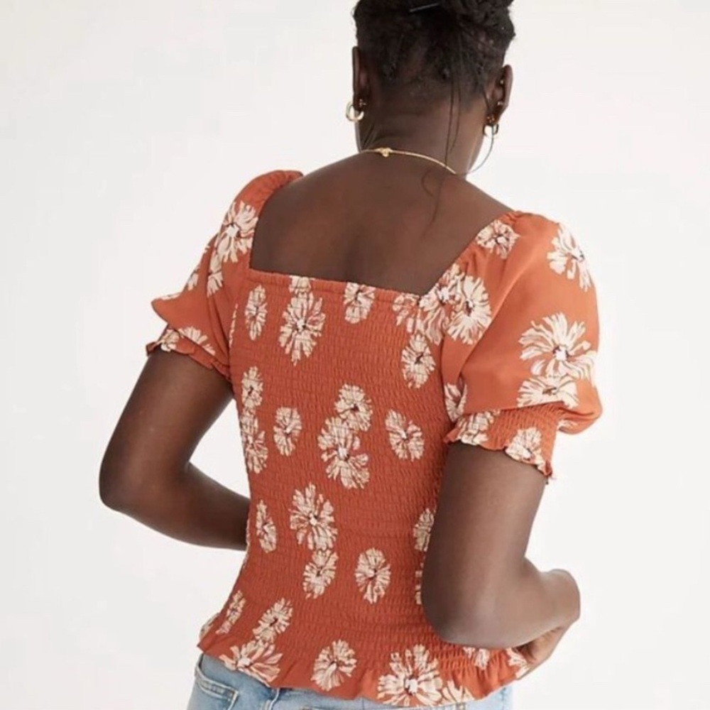 Madewell Rust Floral Blouse